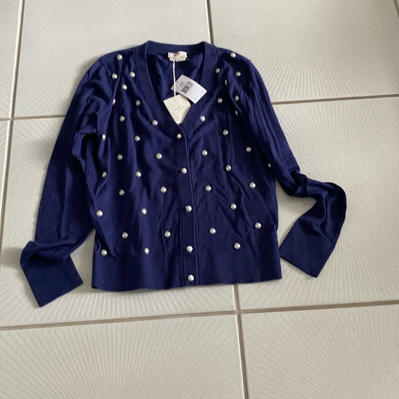 kate spade Sweaters - Kate Spade ♠️ Galvin Pearl Cardigan Winter Seaside French Navy Medium NWT